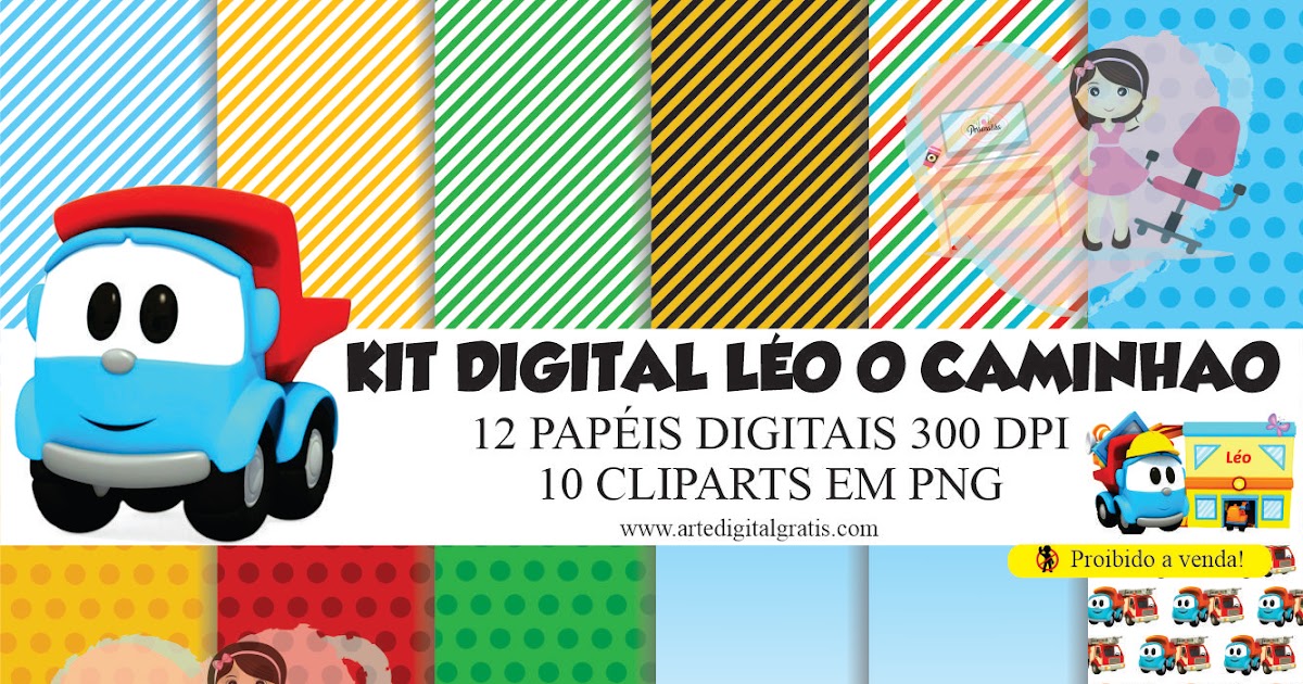 KIT DIGITAL LÉO O CAMINHÃO GRÁTIS - Arte Digital Grátis